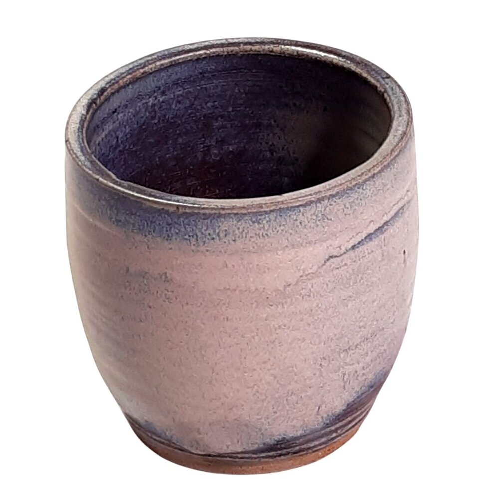 Handcrafted Rustic Ceramic Pottery Cup With Purple & Brown Tones